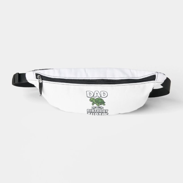 Dad of the Birthday Turtle Funny Turtle Dad Design Bum Bags (Front)