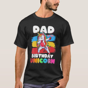 Dad Of The Birthday Unicorn Dabbing Matching Famil T-Shirt