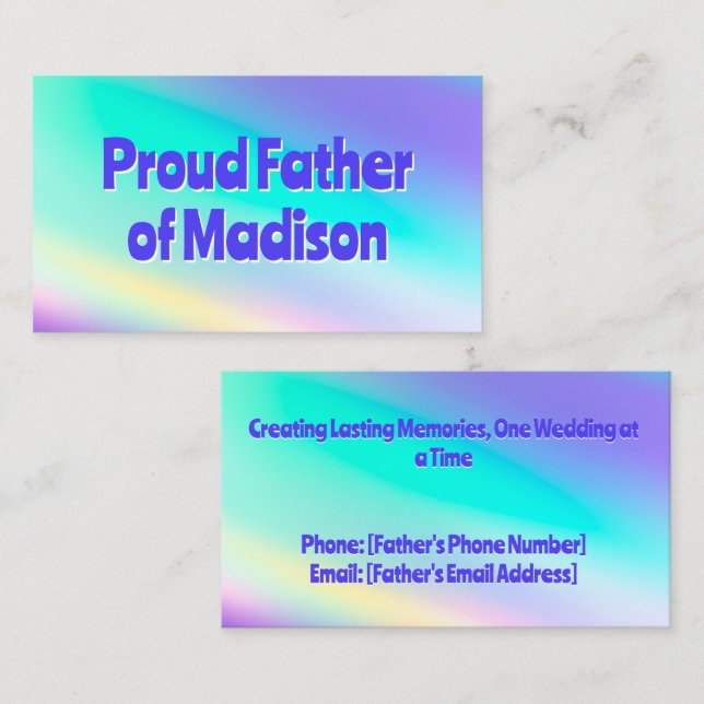 Dad of the Bride Calling Card (Front/Back)