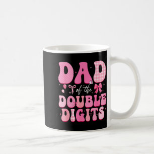 Dad of The Double Digits Cute Pink Bow 10th Coffee Mug