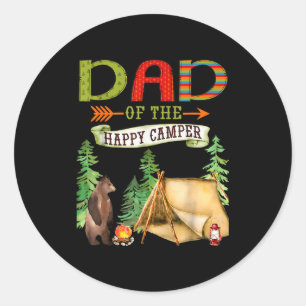 Dad Of The Happy Camper First Birthday Camng Classic Round Sticker