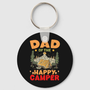 Dad Of The Happy Camper First Birthday Camping Fam Key Ring