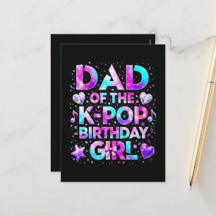 Dad Of The K-Pop Birthday Korean Music Holiday Postcard