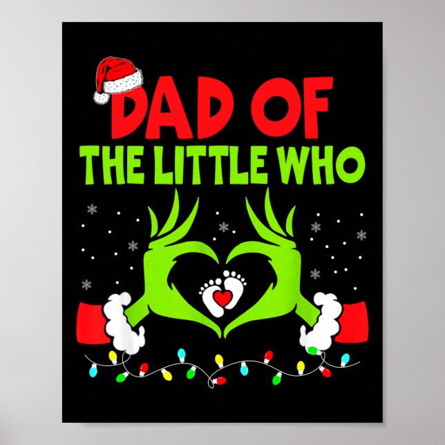 Dad Of The Little Who Funny Christmas Pregnancy An Poster (Front)