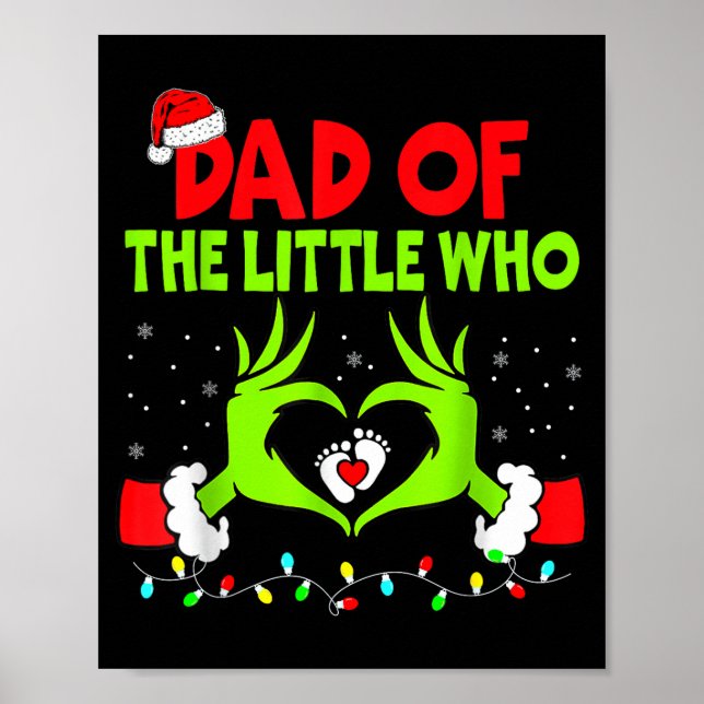 Dad Of The Little Who Funny Christmas Pregnancy An Poster (Front)