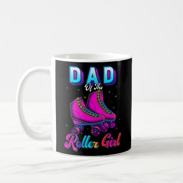 Dad Of the Roller Girl Roller Skating Birthday Coffee Mug (Left)