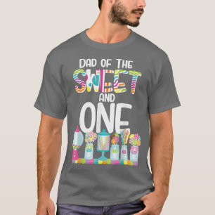 Dad Of The Sweet and One Candy Theme Birthday Loll T-Shirt
