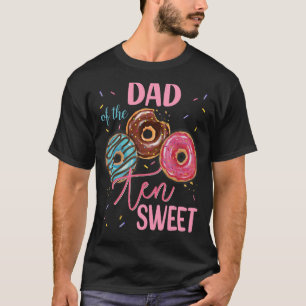 Dad Of The Sweet Ten 10th Doughnut Birthday Party  T-Shirt
