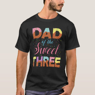 Dad Of The Sweet Three 3rd Birthday Girl Ice Cream T-Shirt