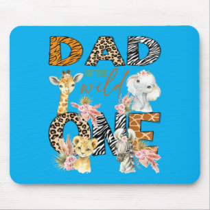 Dad Of The Wild One 1st Birthday Boy Safari Jungle Mouse Pad
