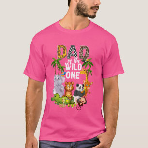 Dad Of The Wild One Birthday Safari Jungle Zoo Bir T-Shirt