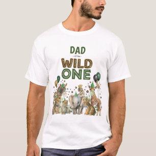Dad of the Wild One Boy Birthday Party Animals T-Shirt