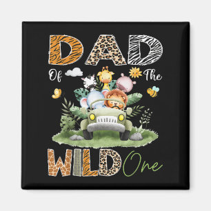 Dad Of The Wild One Safari Truck 1st Birthday Boy  Magnet