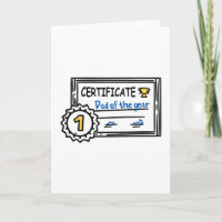 Dad of the Year certificate father's day Award
