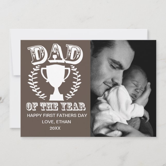 Dad of the Year - Father's Photo Card (Front)
