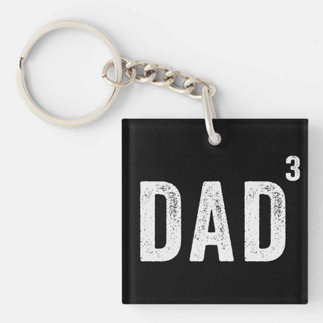 Dad Of Three Key Ring (Front)