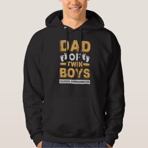 Dad Of Twin Boys Classic Overachiever Twin Dad Fa Hoodie