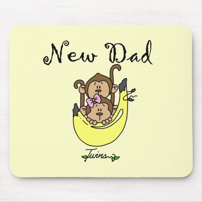 Dad of Twins Boy and Girl Tshirts and Gifts Mouse Pad (Front)