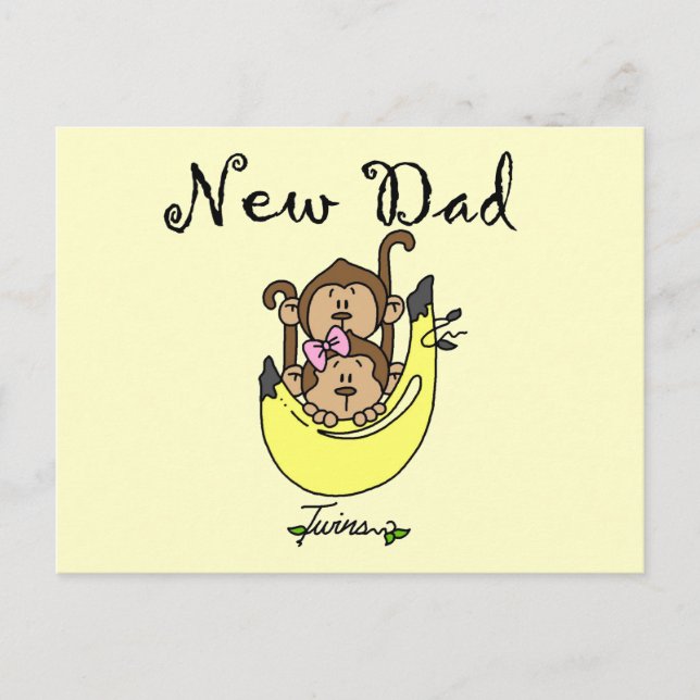 Dad of Twins Boy and Girl Tshirts and Gifts Postcard (Front)