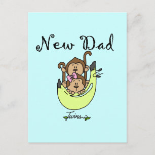 Dad of Twins Boy and Girl Tshirts and Gifts Postcard