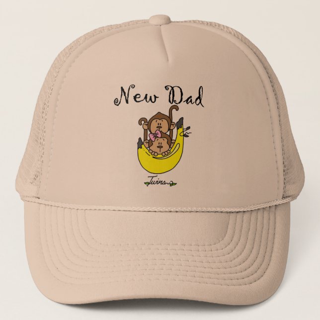 Dad of Twins Boy and Girl Tshirts and Gifts Trucker Hat (Front)