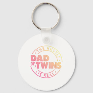 Dad Of Twins Funny New Dad To Be Tired Love Proud Key Ring