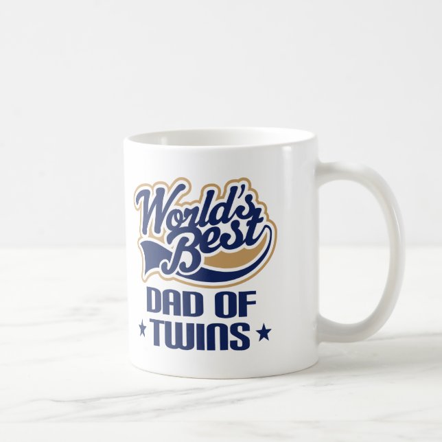 Dad Of Twins (Worlds Best) Gift Mug (Right)