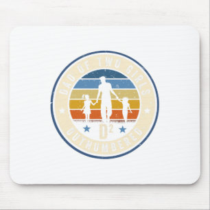 Dad Of Two Girls Outnumbered D2 Squared Fathers Da Mouse Pad