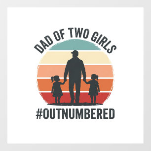 Dad of Two Girls Outnumbered Vintage Family Shirt_