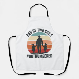 Dad of Two Girls Outnumbered Vintage Family Shirt_ Apron