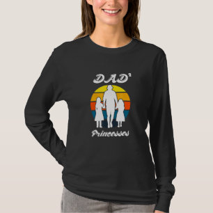 Dad Of Two Princesses For Dad Best Dad Squard Firs T-Shirt