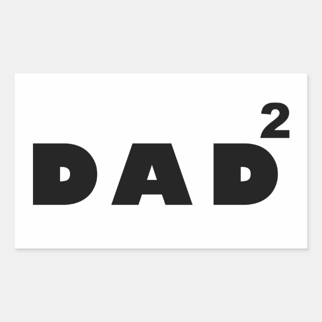 dad of two rectangular sticker (Front)