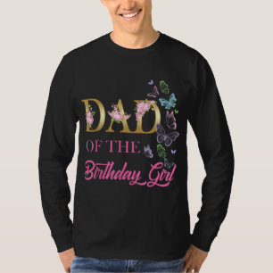 Dad One 1st First Birthday Matching Family Butterf T-Shirt