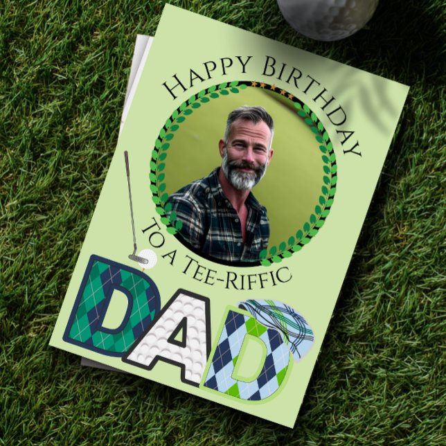 Dad One photo Golf Birthday Card (Creator Uploaded)