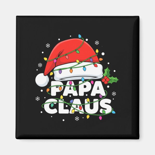 Dad Papa Claus Christmas Lights Family Matching Lo Magnet (Front)