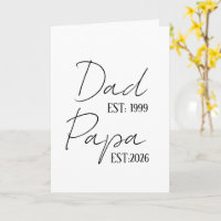 Dad & Papa EST Personalised | New Grandpa Gift
