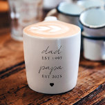 Dad & Papa EST Personalised | New Grandpa Gift Espresso Cup<br><div class="desc">Start his day strong with this elegant Dad & Papa EST personalised espresso cup. Featuring a clean minimalist design with custom establishment dates, this small but mighty gift is perfect for celebrating fatherhood and new grandparenthood. Ideal for Father's Day, new baby announcements, or as a thoughtful birthday gift for coffee-loving...</div>