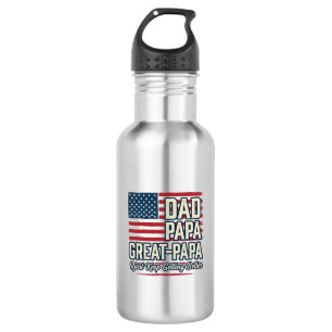 Dad Papa Great-Papa Patriotic Vintage Family Shirt 532 Ml Water Bottle