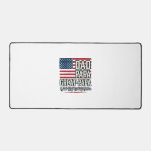 Dad Papa Great-Papa Patriotic Vintage Family Shirt Desk Mat