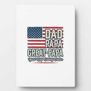 Dad Papa Great-Papa Patriotic Vintage Family Shirt Plaque
