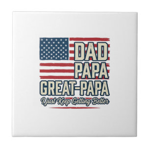Dad Papa Great-Papa Patriotic Vintage Family Shirt Tile