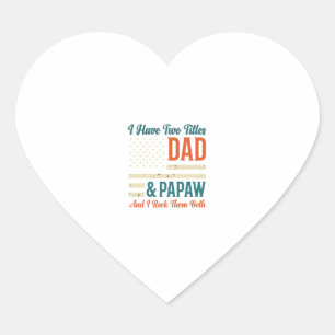 Dad Papaw Vintage Patriotic Family Shirt Design_1 Heart Sticker