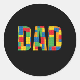 Dad Parent Brick Master Builder Building Blocks Se Classic Round Sticker