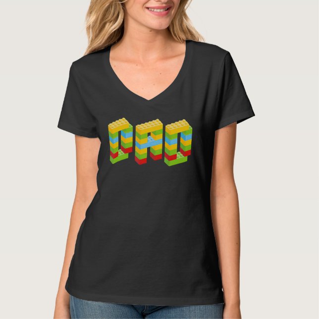 Dad Parent Brick Master Builder Building Blocks Se T-Shirt (Front)