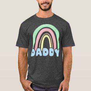 Dad Pastel Rainbow Family 1st Birthday Party T-Shirt