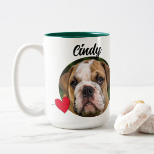 Dad personalised funny dog quote name/photo Two-Tone coffee mug