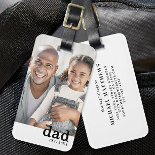 Dad Personalised Photo Luggage Tag