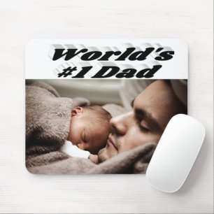 Dad Photo black text Mouse Pad