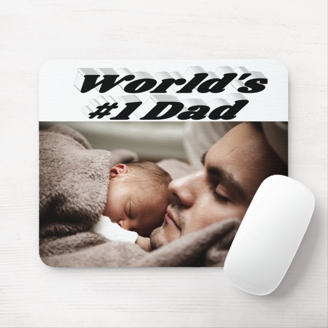 Dad Photo black text   Mouse Pad (With Mouse)