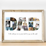 Dad Photo Collage 18 Pictures Poster<br><div class="desc">This is a photo collage that spells out the word DAD along with a custom message. It fits 18 pictures in total. This is the perfect gift for dad for father’s day,  his birthday or Christmas.</div>